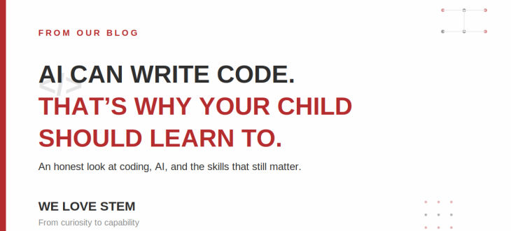 AI Can Write Code, That's Why Your Child Should Learn To